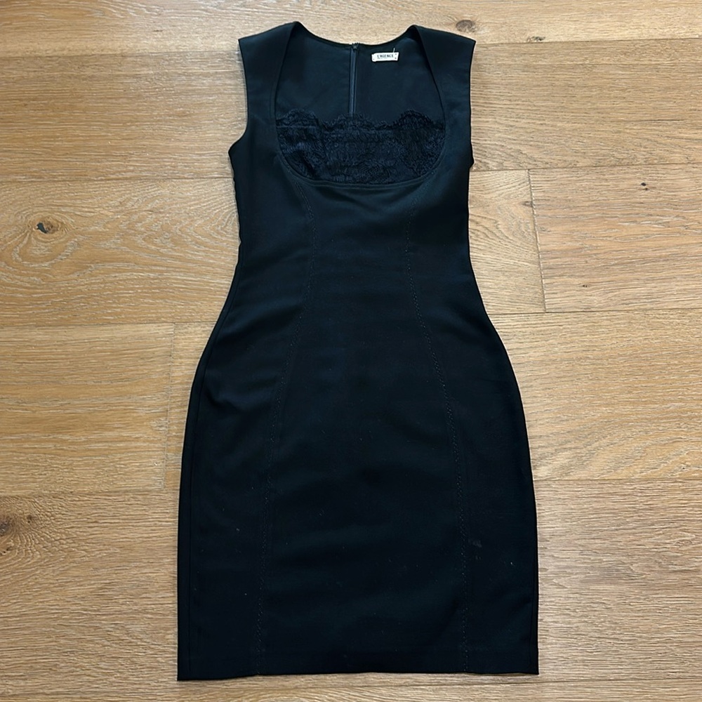 L’Agence Bodycon Black Cocktail dress with lace detail